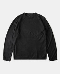 Hemp Knit Long Sleeve T-Shirt - Black