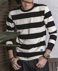 9 oz Wide Striped Long Sleeve T-Shirt