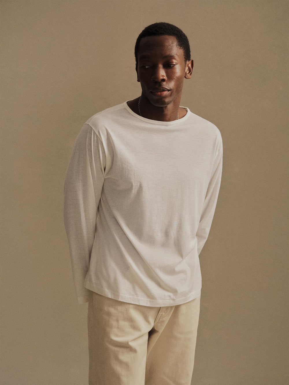 White Japanese Cool Cashmere L/S Mariner Tee