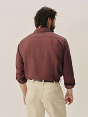 Burgundy Draped Linen Lounge Lizard Shirt