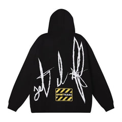 Orange Cotton Wreath Black Pullover Hoodie