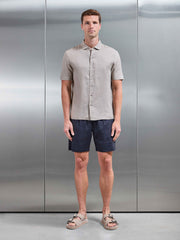 Linen Drawstring Short in Navy