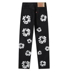 Wreath Black Denim Pants