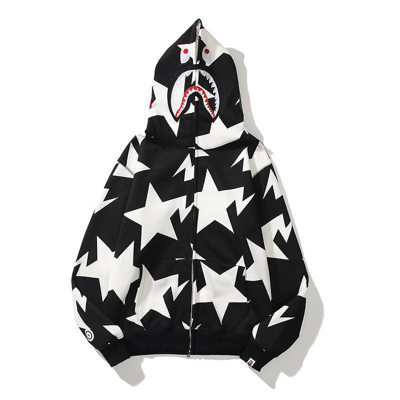 Foreign Trade Cross border Europe and America 2023 Hot Selling BAPE Shark Head Ape Head Hoodie 3D Hoodie Full Cap Zipper Hoodie (38)