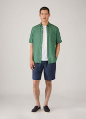 Men's Linen Drawstring Short in Light Navy