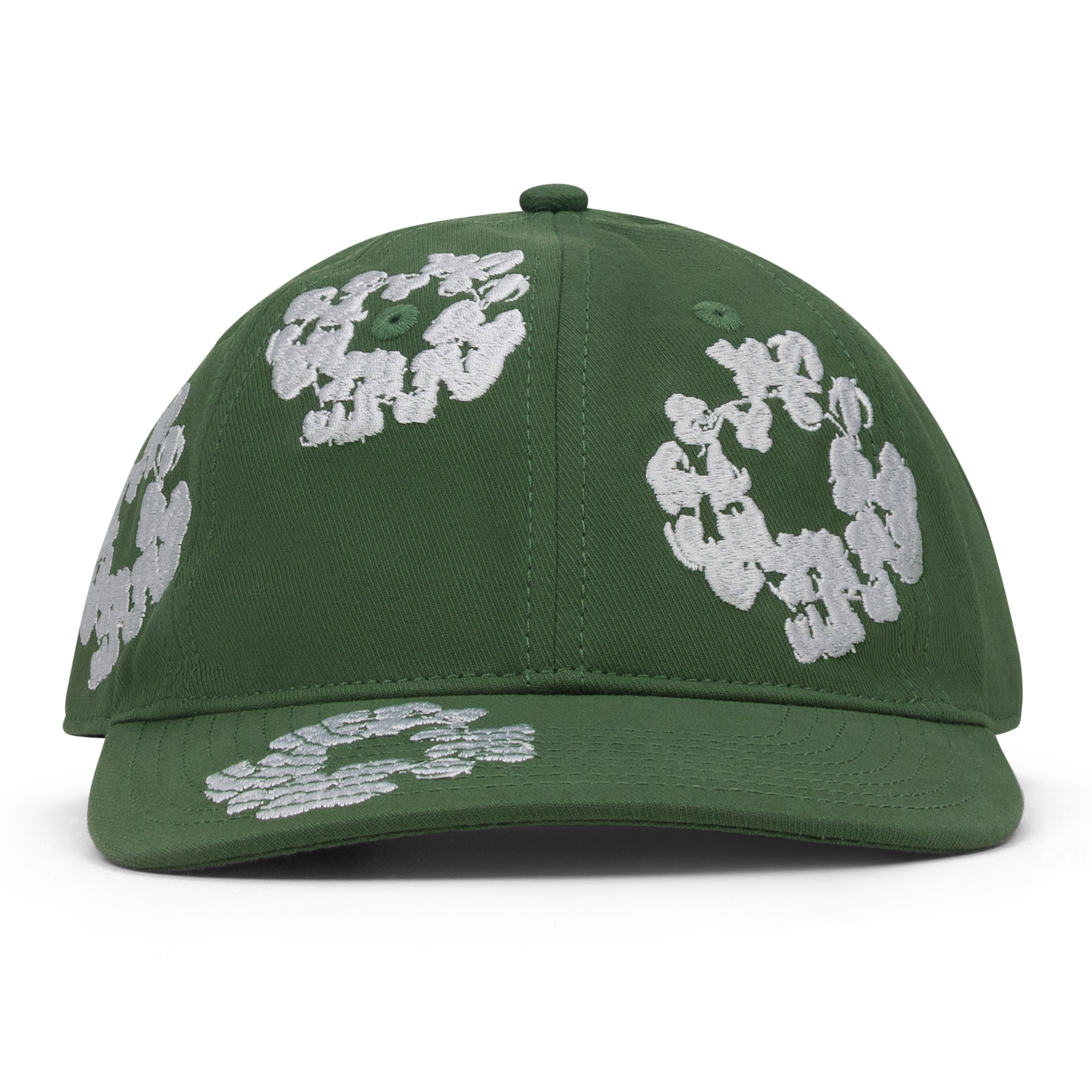 Green Cotton Wreath Fitted Cap