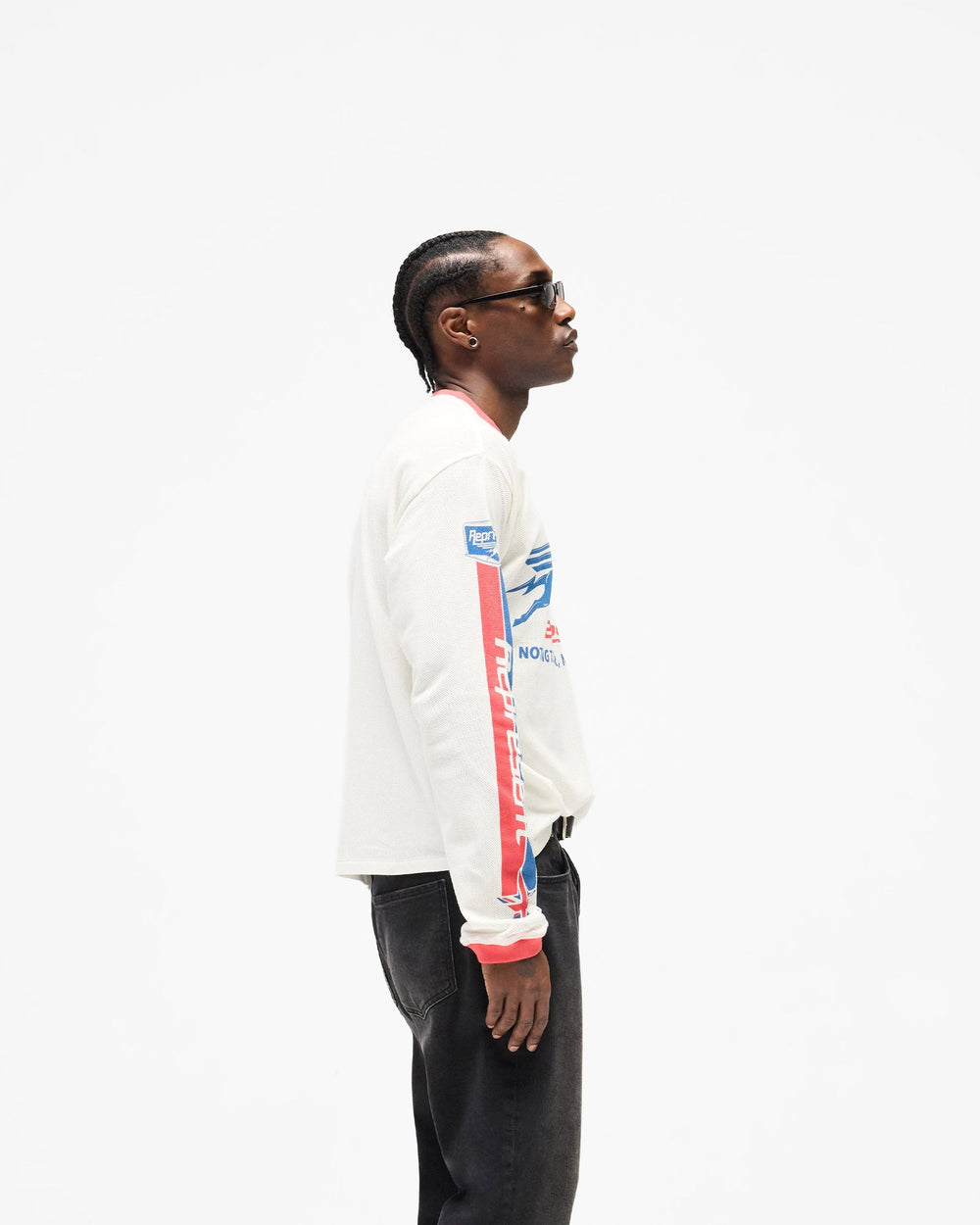Mesh Pegasus Long Sleeve T-Shirt - Flat White