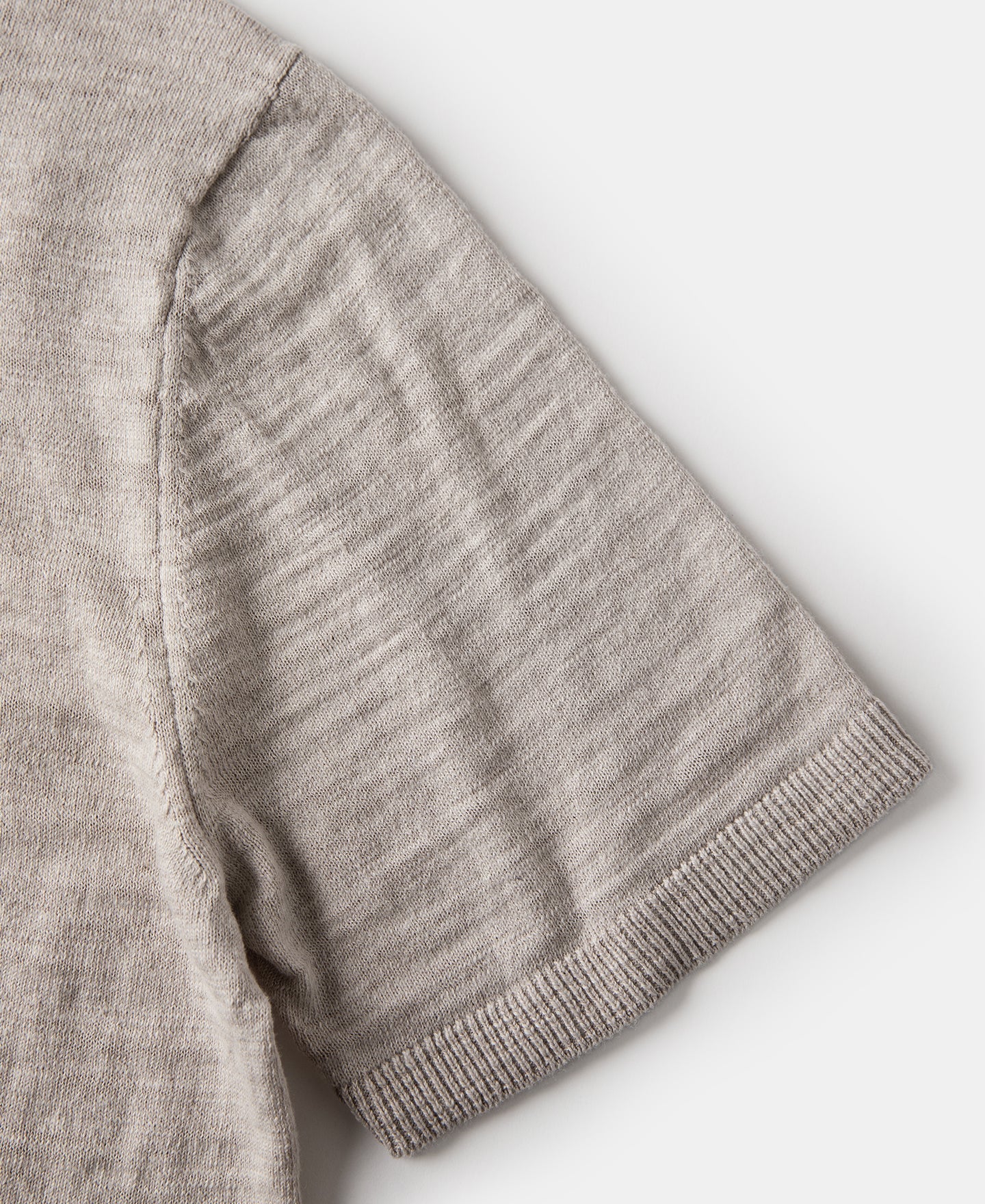 Lightweight Slub Cotton Knit Polo - Oatmeal