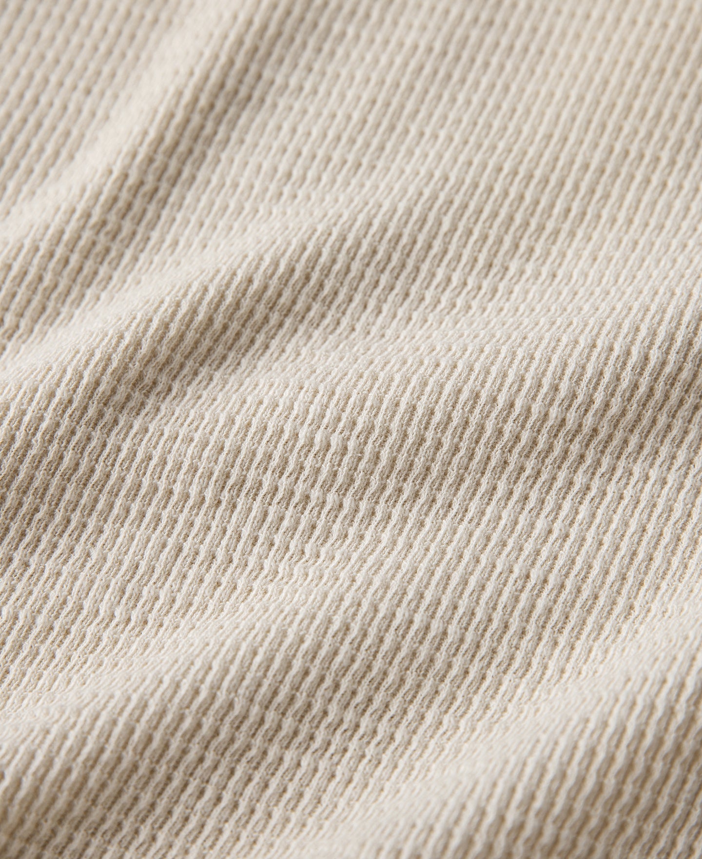 Honeycomb Waffle Knit Henley T-Shirt - Oatmeal