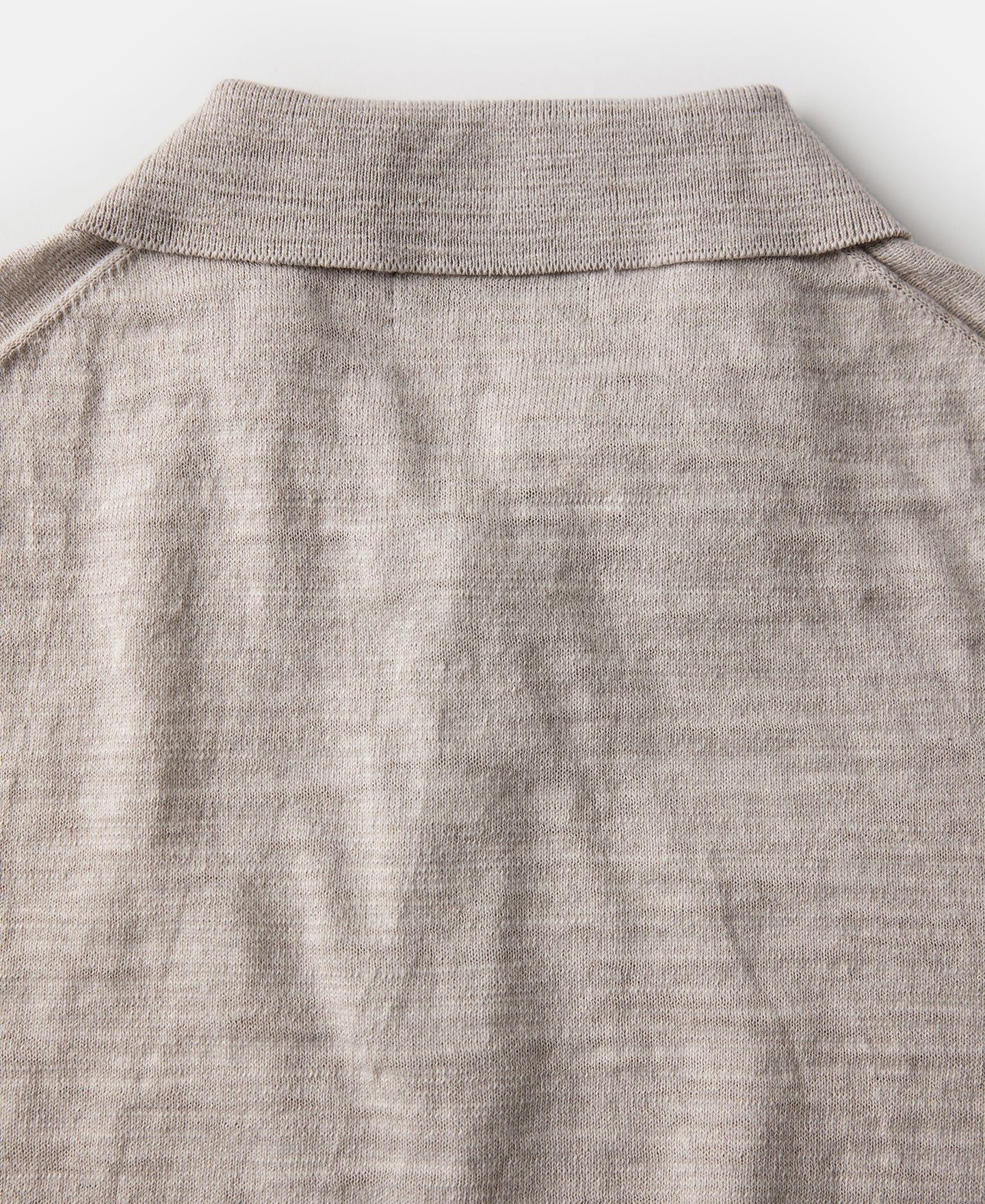 Lightweight Slub Cotton Knit Polo - Oatmeal