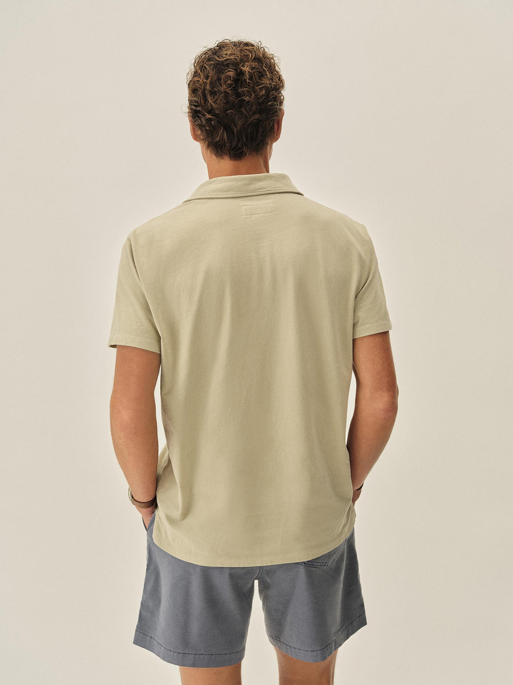 Warm Taupe Sueded Cotton Polo