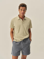 Warm Taupe Sueded Cotton Polo