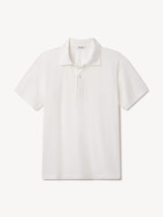 White Japanese Cool Cashmere Knit Polo