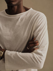White Japanese Cool Cashmere L/S Mariner Tee