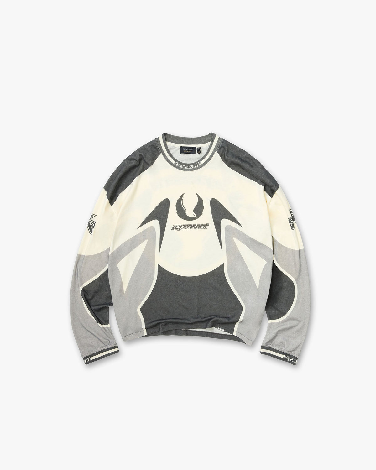 Represent X Belstaff Long Sleeve Racing T-Shirt - Dark Grey