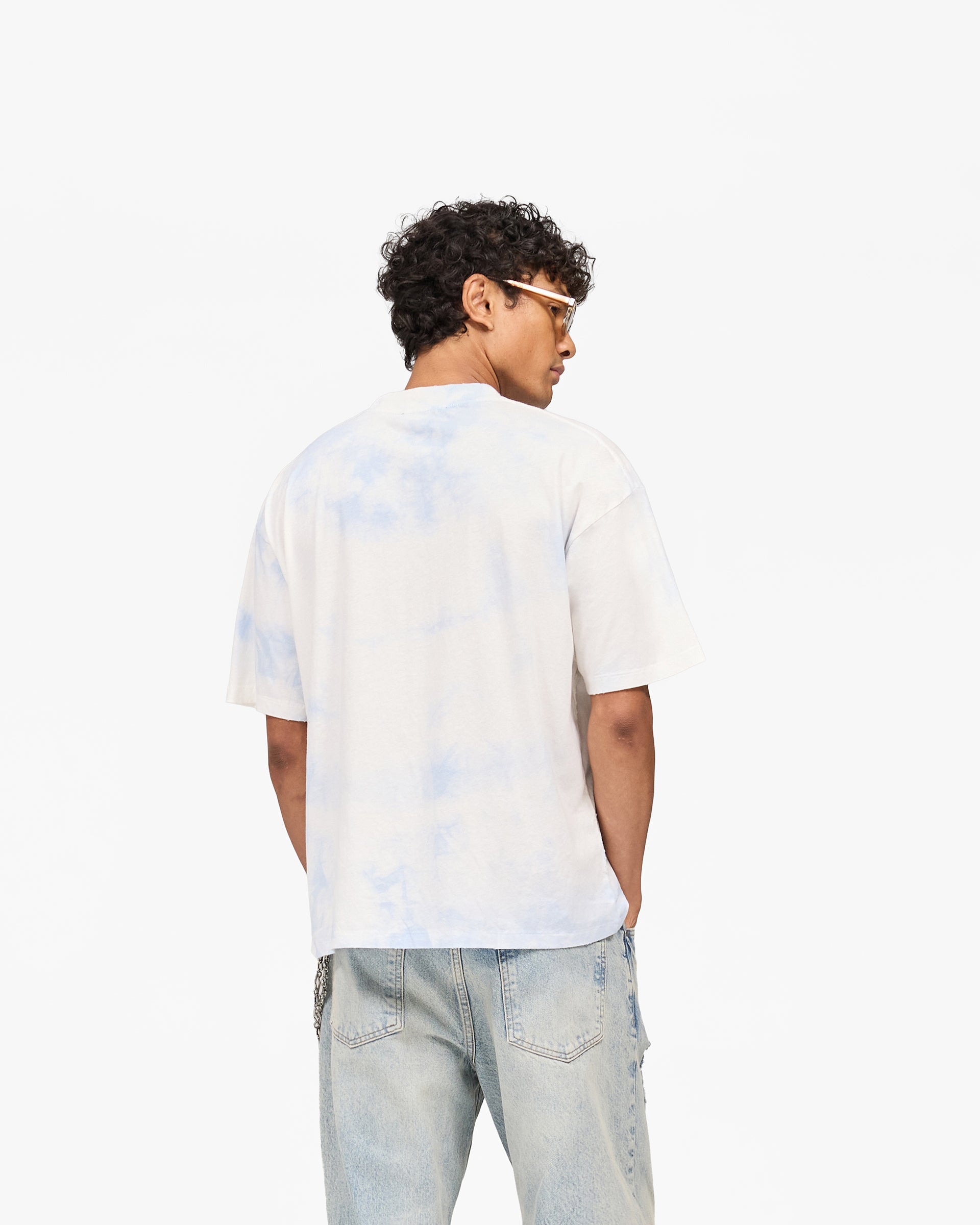 Represent x Beach Boys Script T-Shirt - Blue Tie Dye