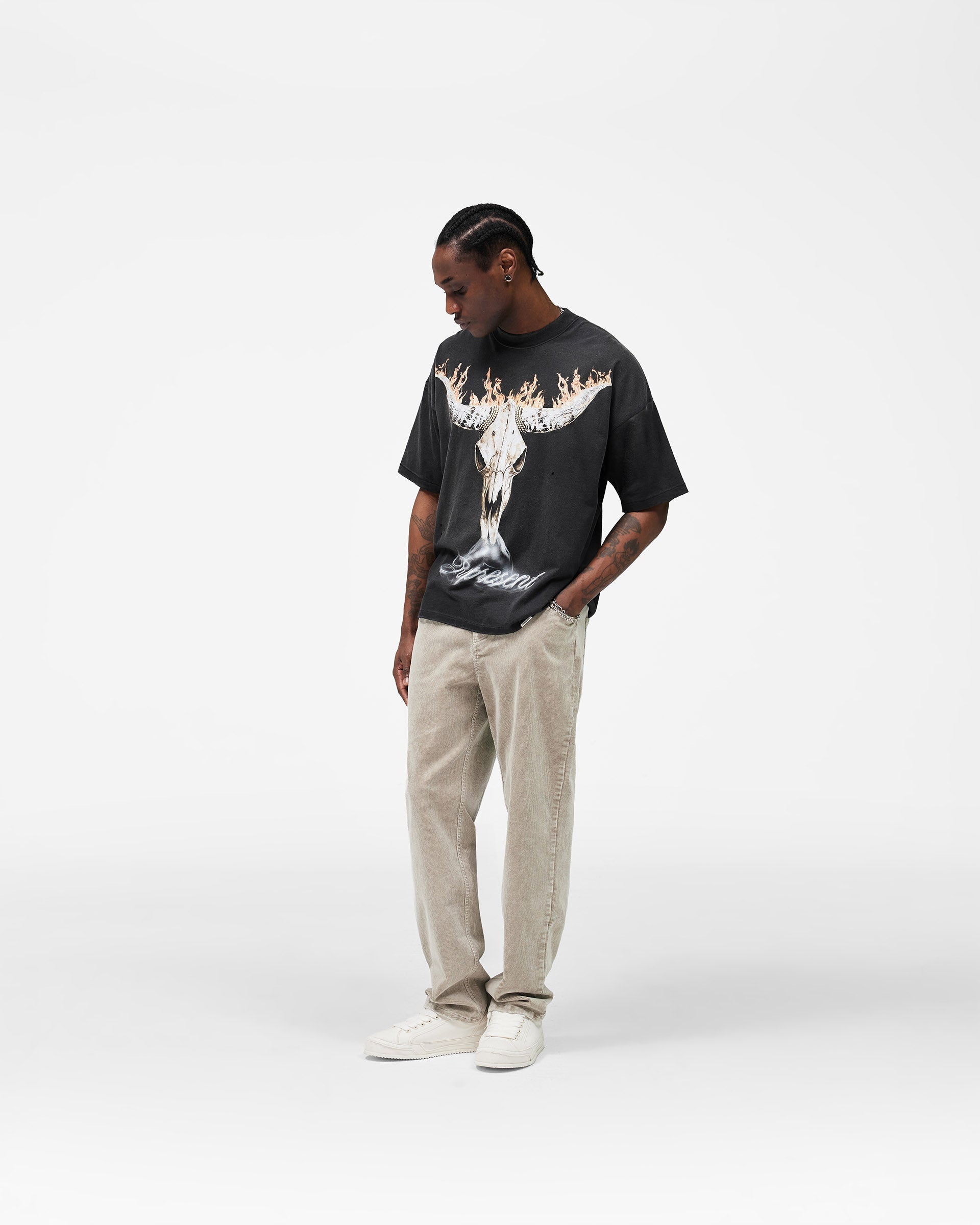 British Cowboys T-Shirt - Stained Black