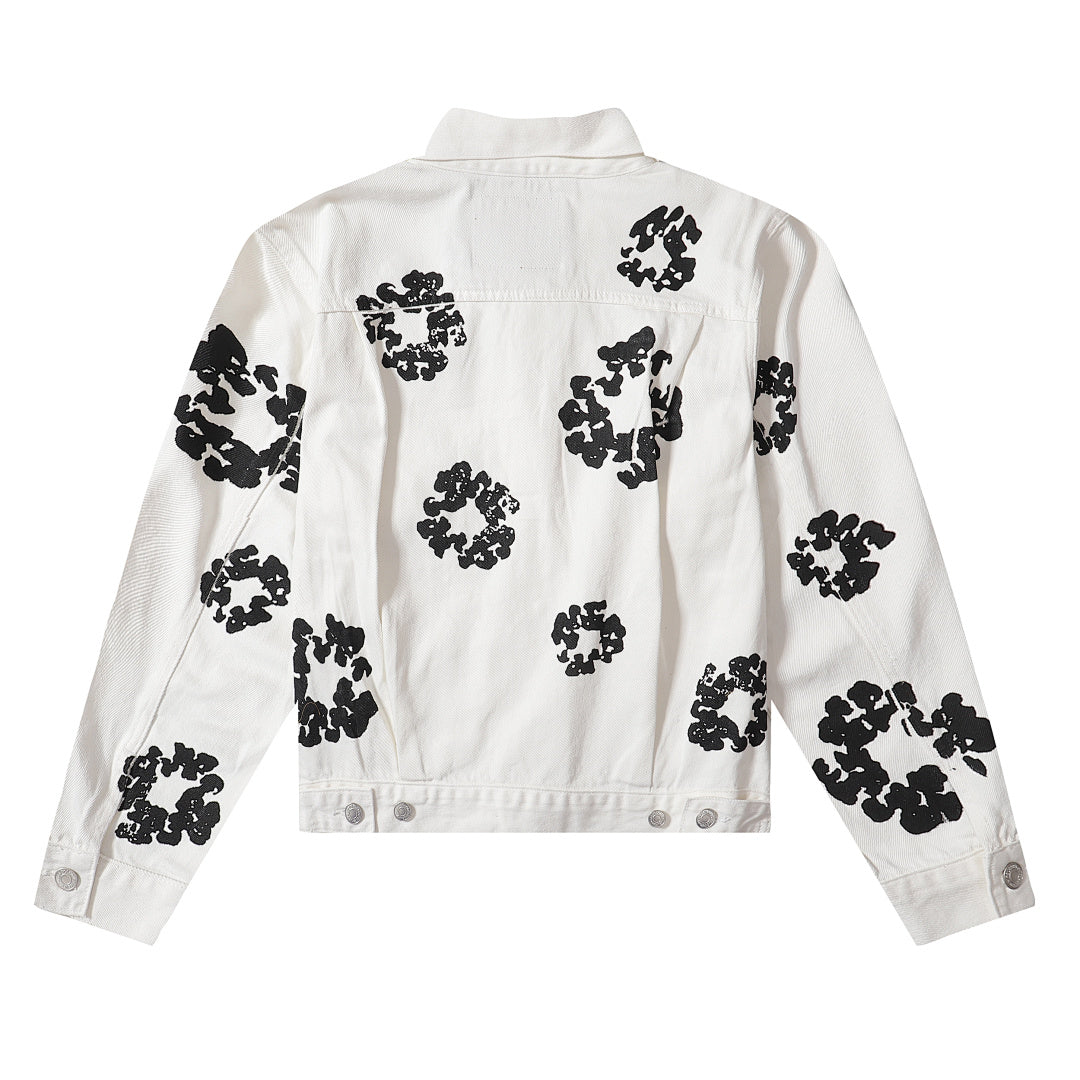 All‑Over Black Floral Print Streetwear Jacket