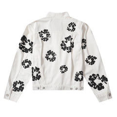 All‑Over Black Floral Print Streetwear Jacket