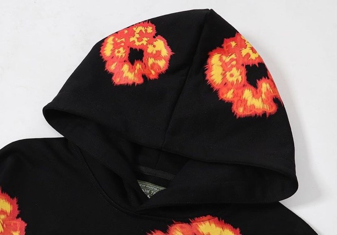 Orange Gradient Black Hoodie