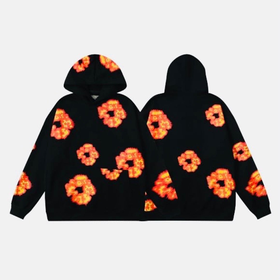 Orange Gradient Black Hoodie