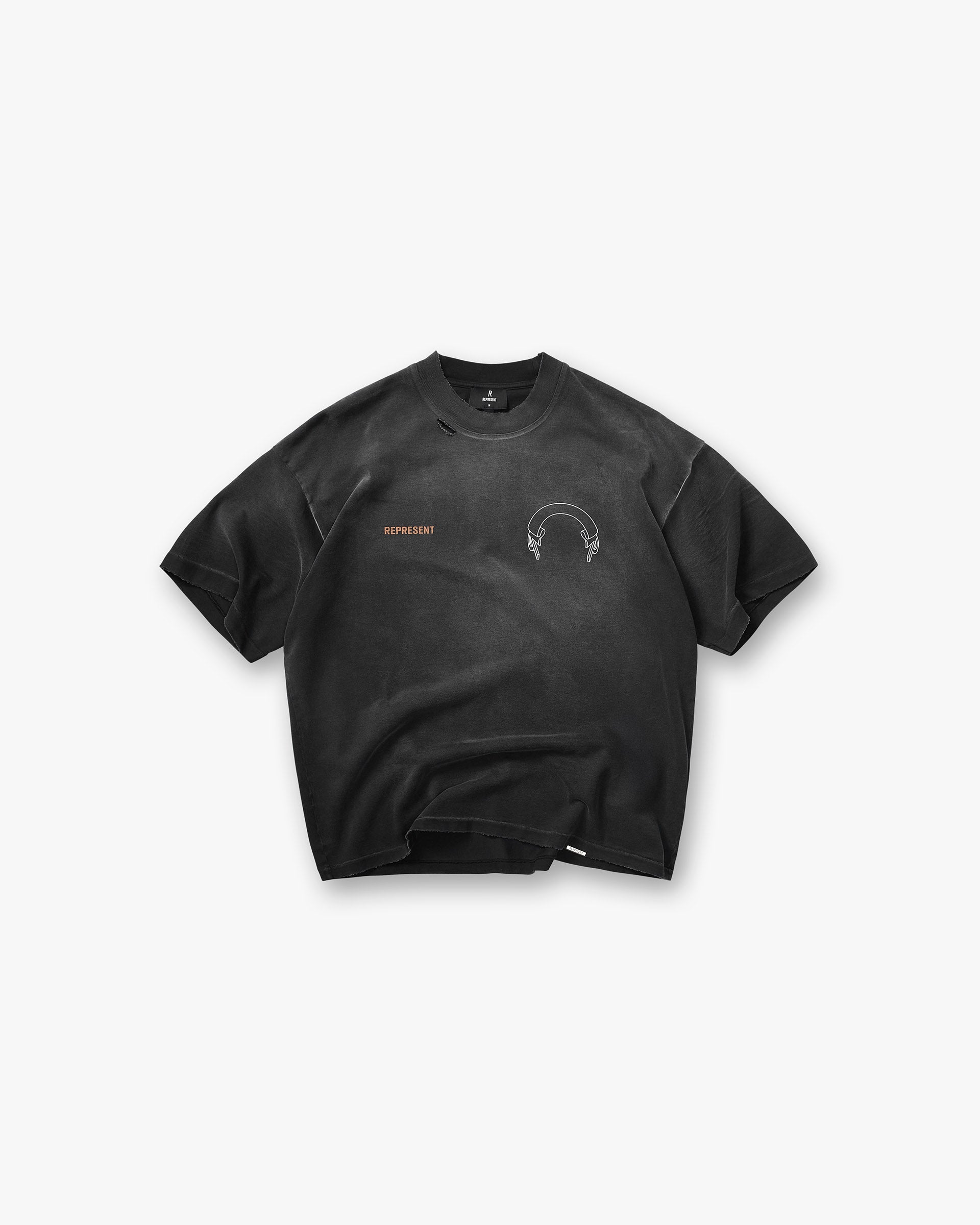 Represent Banner T-Shirt - Stained Black