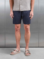Linen Drawstring Short in Navy