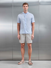 Linen Drawstring Short in Stone