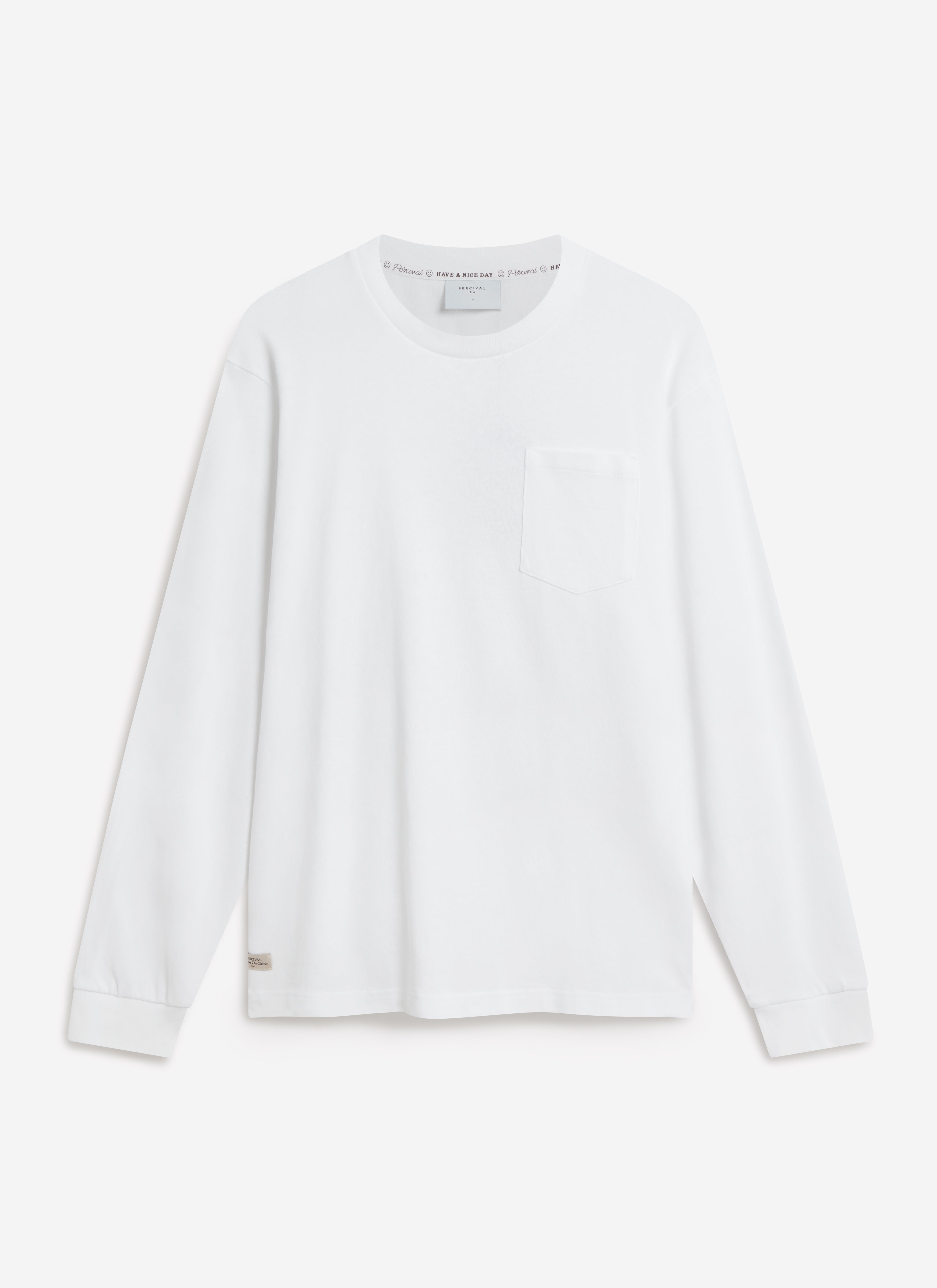 Long Sleeve Pocket T Shirt | Organic Cotton | White