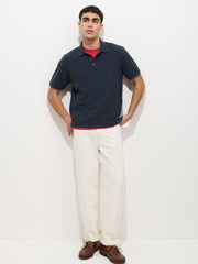Garment Dyed Polo In Pique Cotton