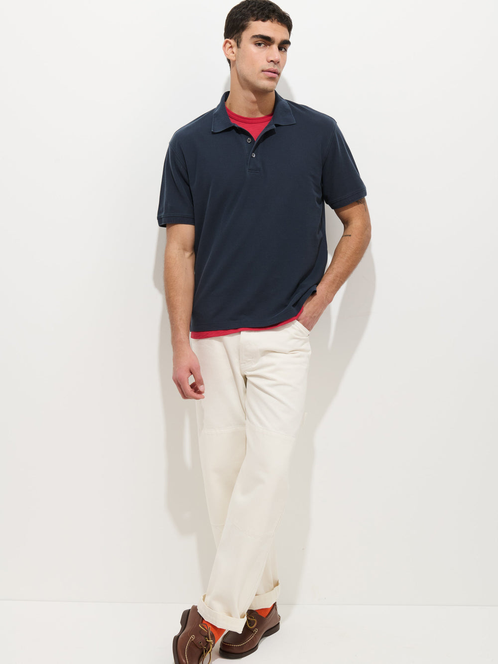 Garment Dyed Polo In Pique Cotton