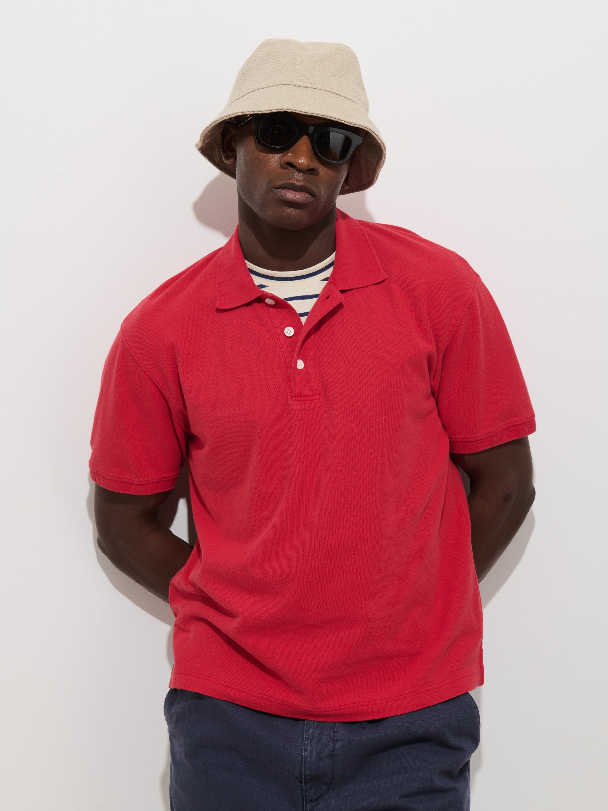 Garment Dyed Polo In Pique Cotton