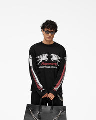 Mesh Pegasus Long Sleeve T-Shirt - Jet Black