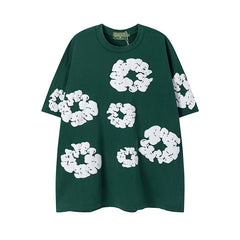 DENIM TEARS Kapok Foam Printed Stylish Casual Loose Men and Women Couple Short Sleeve T-shirt Casual Set (9)