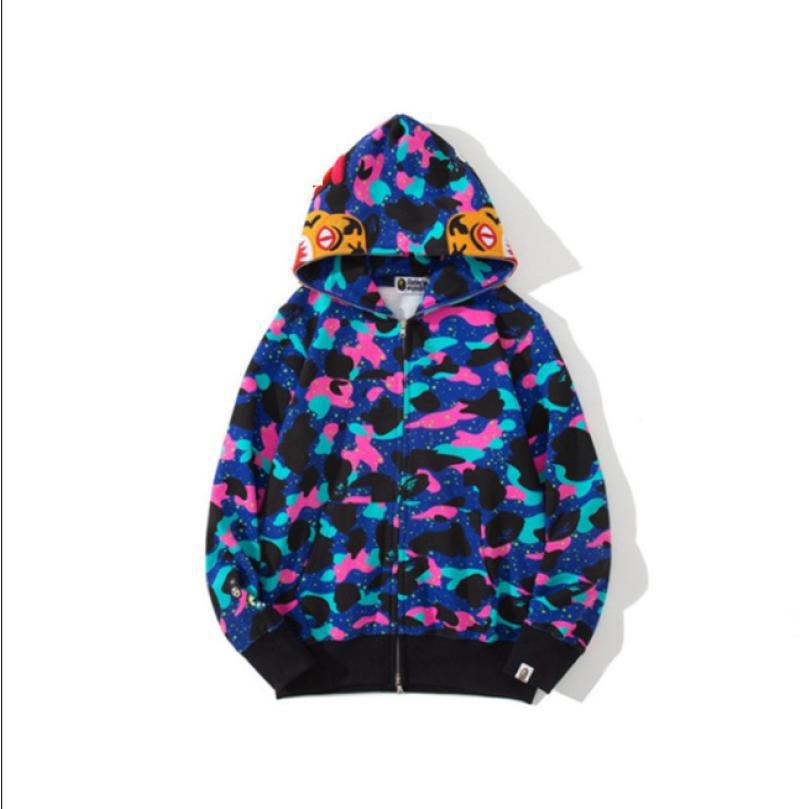 Foreign Trade Cross border Europe and America 2023 Hot Selling BAPE Shark Head Ape Head Hoodie 3D Hoodie Full Cap Zipper Hoodie (34)