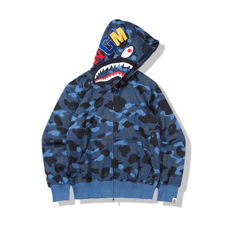 Foreign Trade Cross border Europe and America 2023 Hot Selling BAPE Shark Head Ape Head Hoodie 3D Hoodie Full Cap Zipper Hoodie (31)