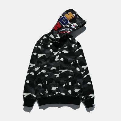 Foreign Trade Cross border Europe and America 2023 Hot Selling BAPE Shark Head Ape Head Hoodie 3D Hoodie Full Cap Zipper Hoodie (17)