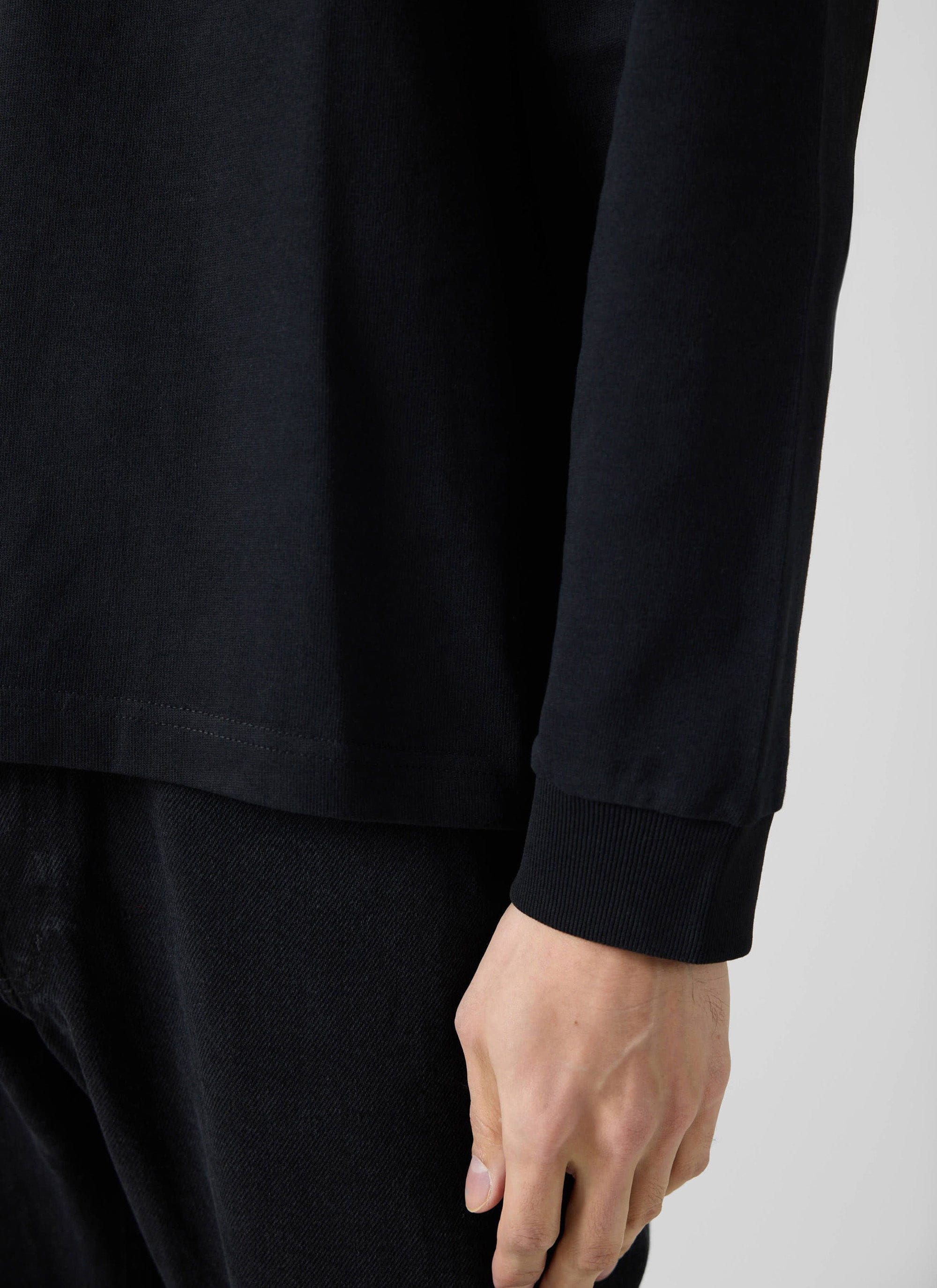 Long Sleeve Pocket T Shirt | Organic Cotton | Black
