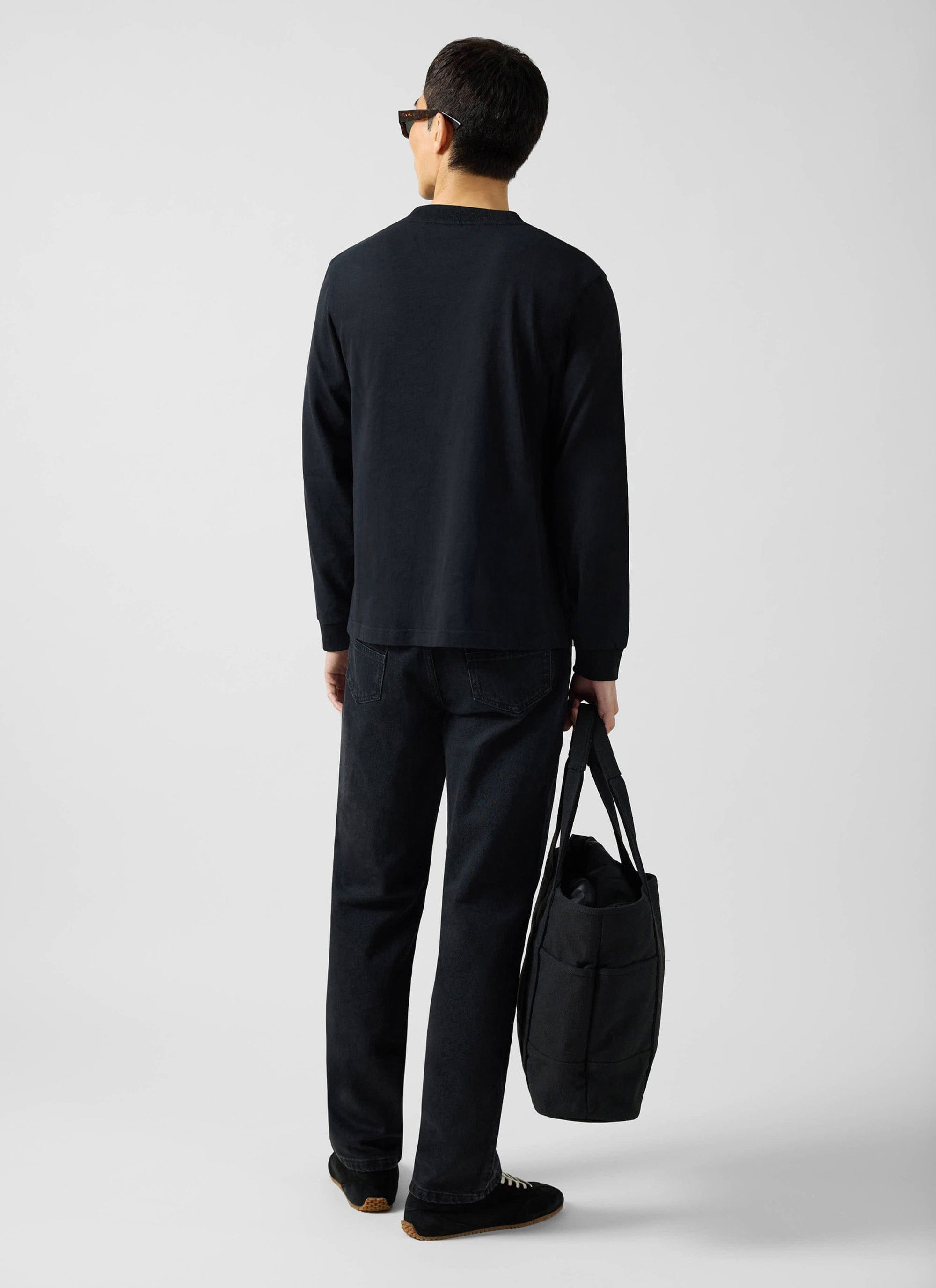 Long Sleeve Pocket T Shirt | Organic Cotton | Black