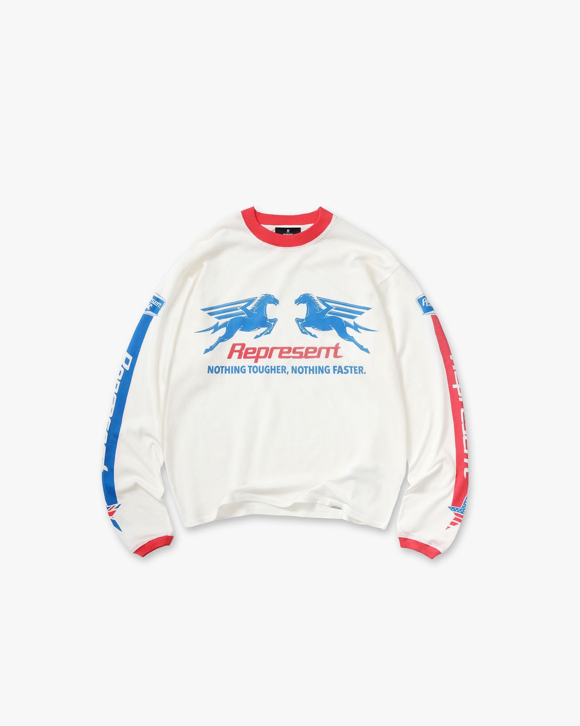 Mesh Pegasus Long Sleeve T-Shirt - Flat White