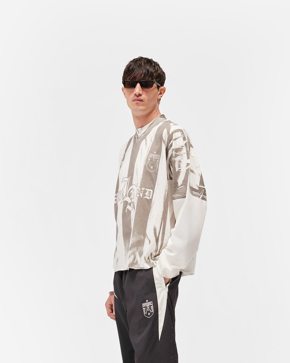 Printed Long Sleeve T-Shirt - Flat White