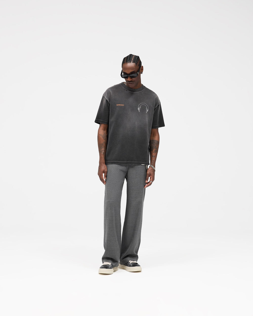 Represent Banner T-Shirt - Stained Black