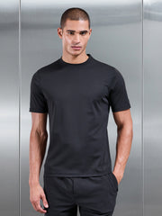 Warp Knitted T-Shirt in Black