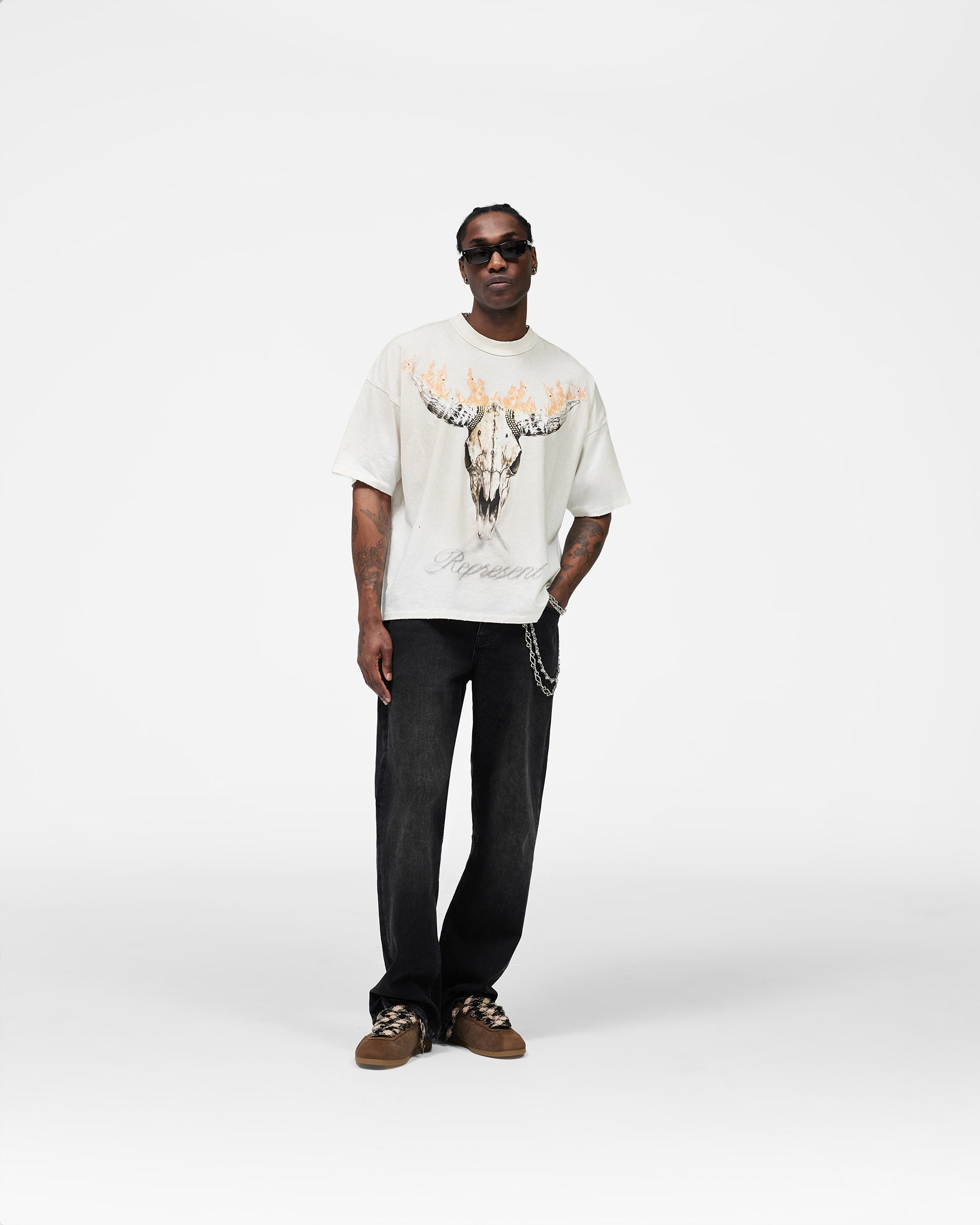 British Cowboys T-Shirt - Washed Ecru