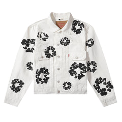 All‑Over Black Floral Print Streetwear Jacket