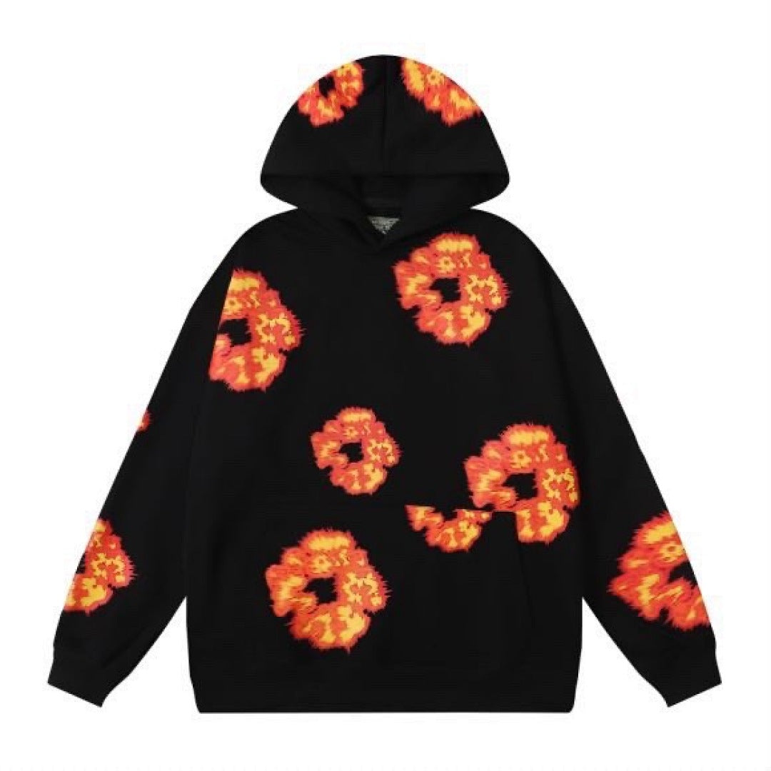 Orange Gradient Black Hoodie