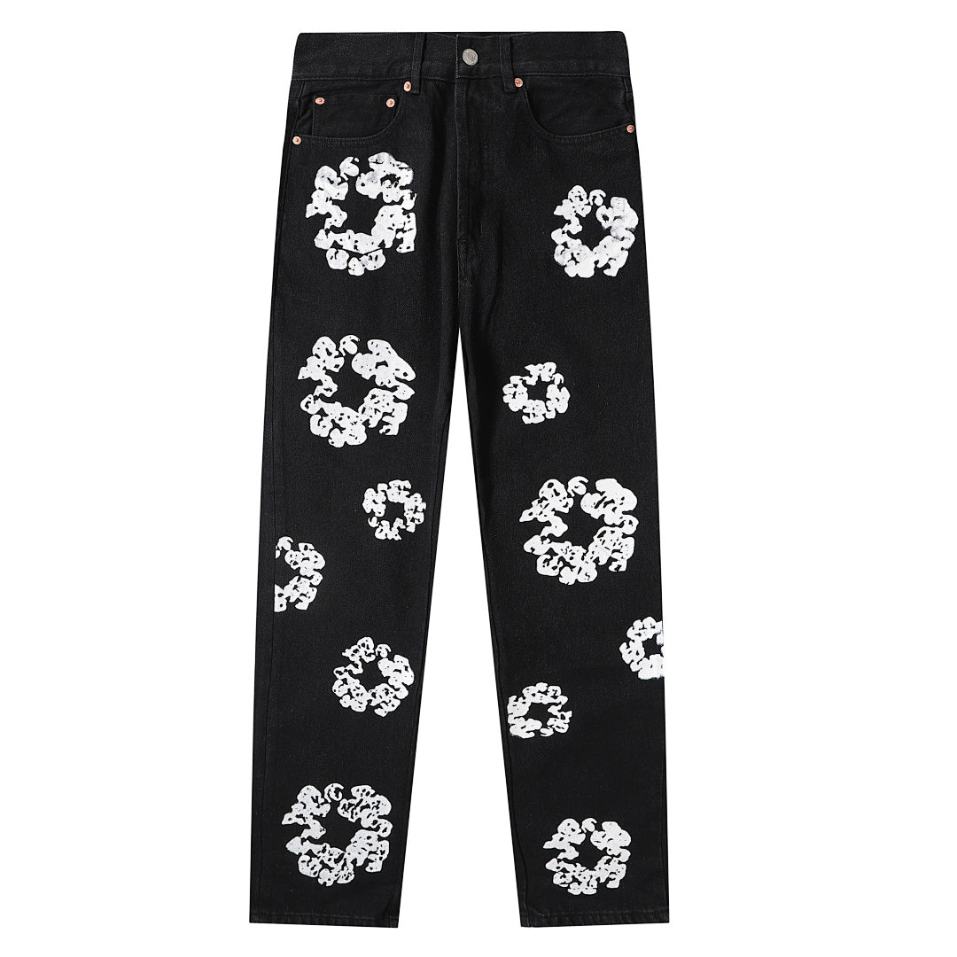 Wreath Black Denim Pants
