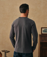 Sun-Washed Cotton Long Sleeve T-Shirt - Vintage Black
