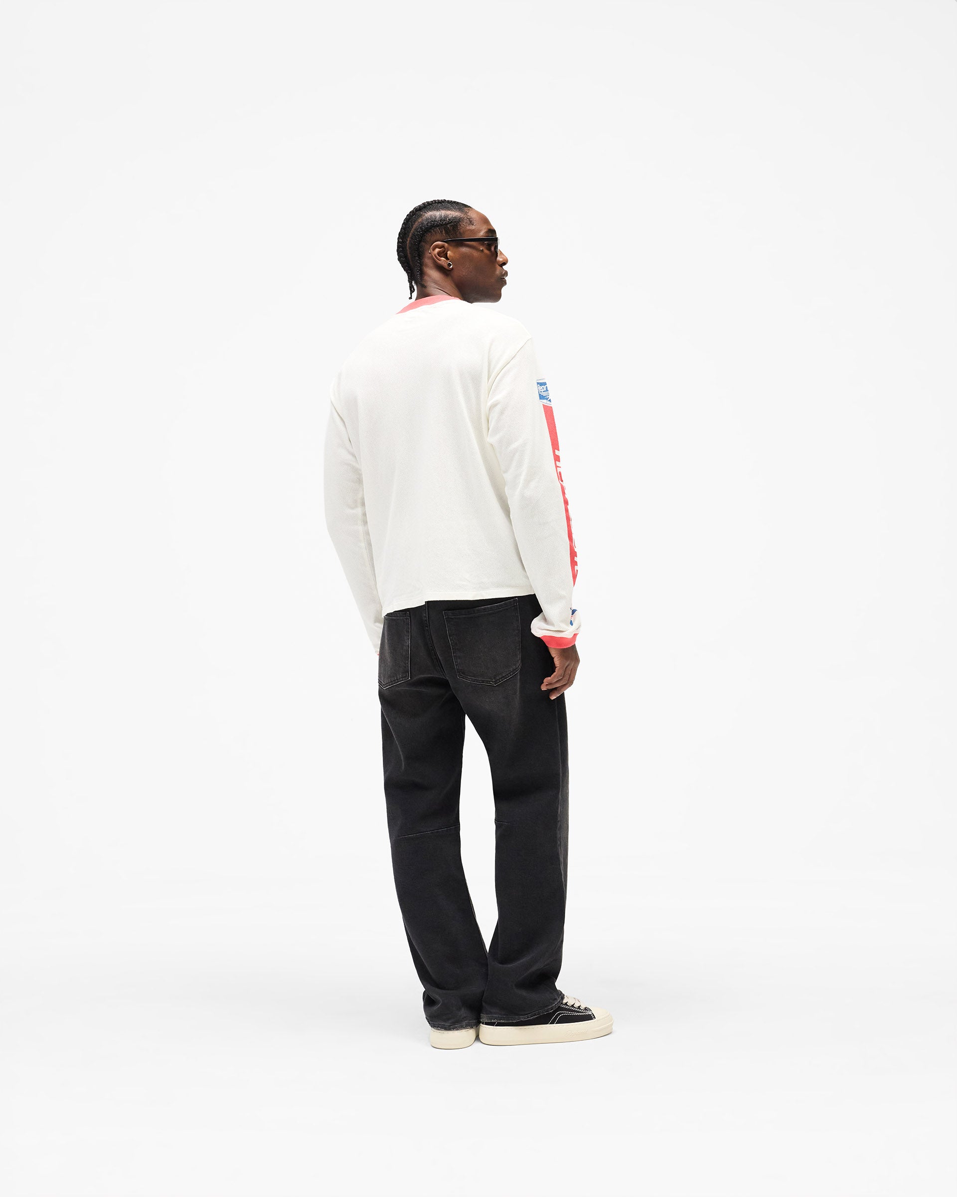 Mesh Pegasus Long Sleeve T-Shirt - Flat White