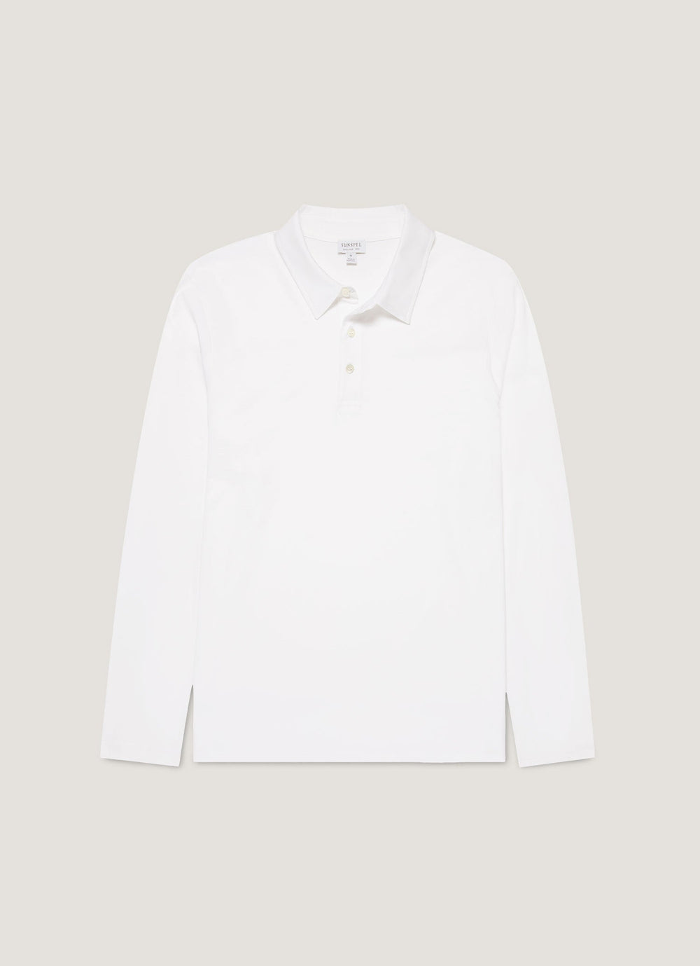 Men's Long Sleeve Classic Jersey Polo Shirt in White